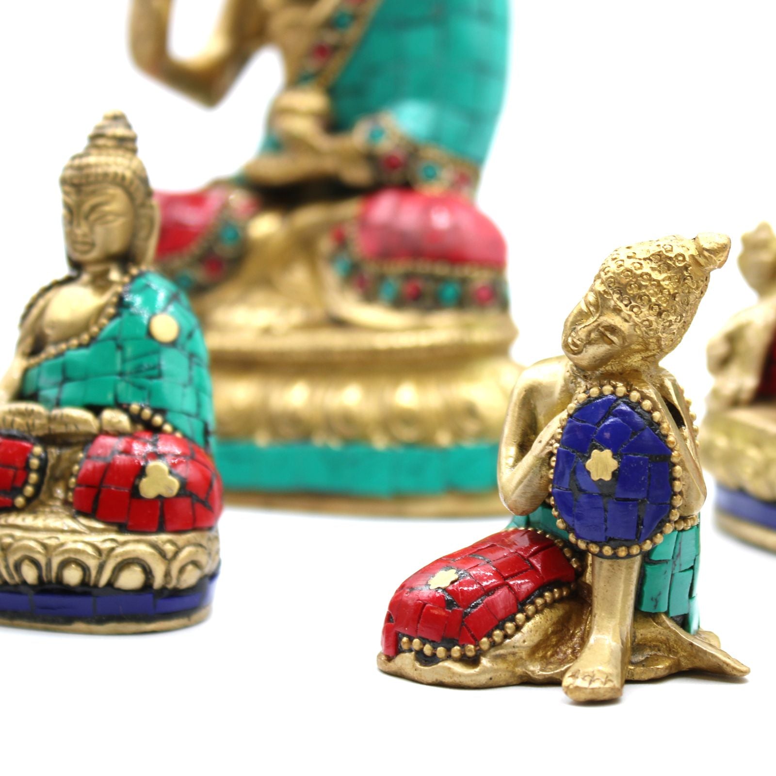 Brass Buddha Figure - Lrg Head - 11.5 cm