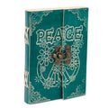 Leather Green Peace with Lock Notebook (18x13 cm)