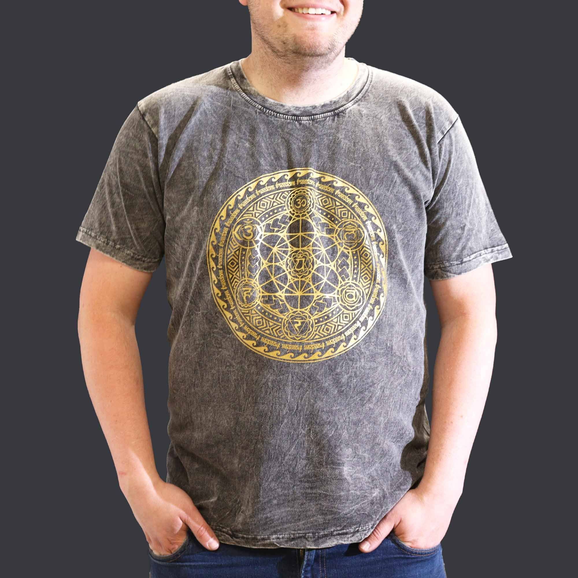 XLarge Stone Washed Teashirt - Chakra - Dark Grey