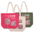 Printed Cotton Bag - We are Flowers - Olive
