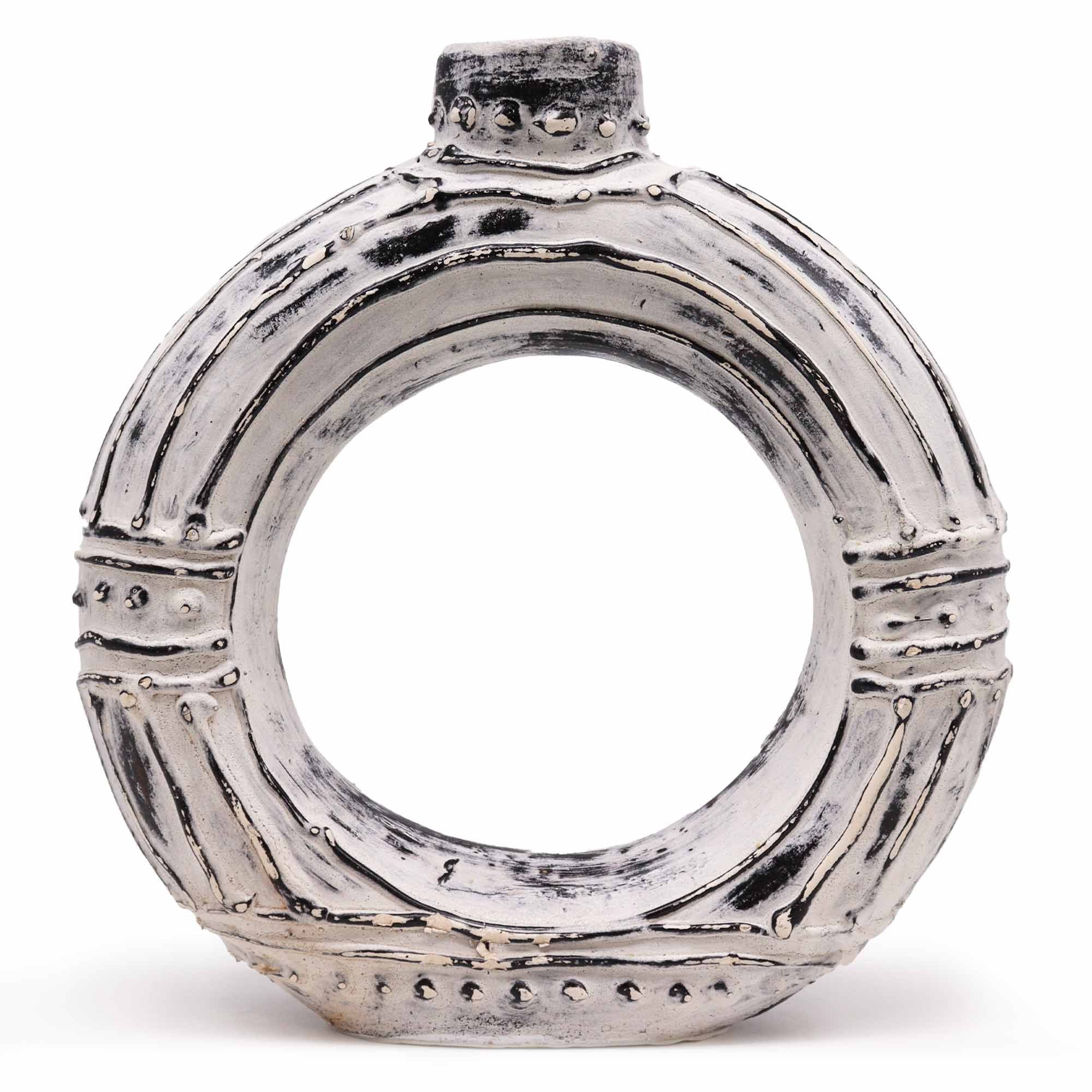 Runde Donut-förmige Vase – Creme 30 cm
