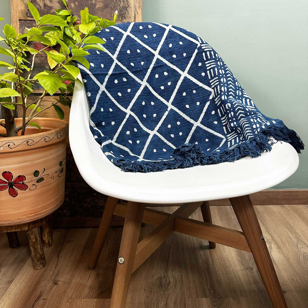 Handgefertigter Indigobezug - 170x120cm - Midnight Heerak