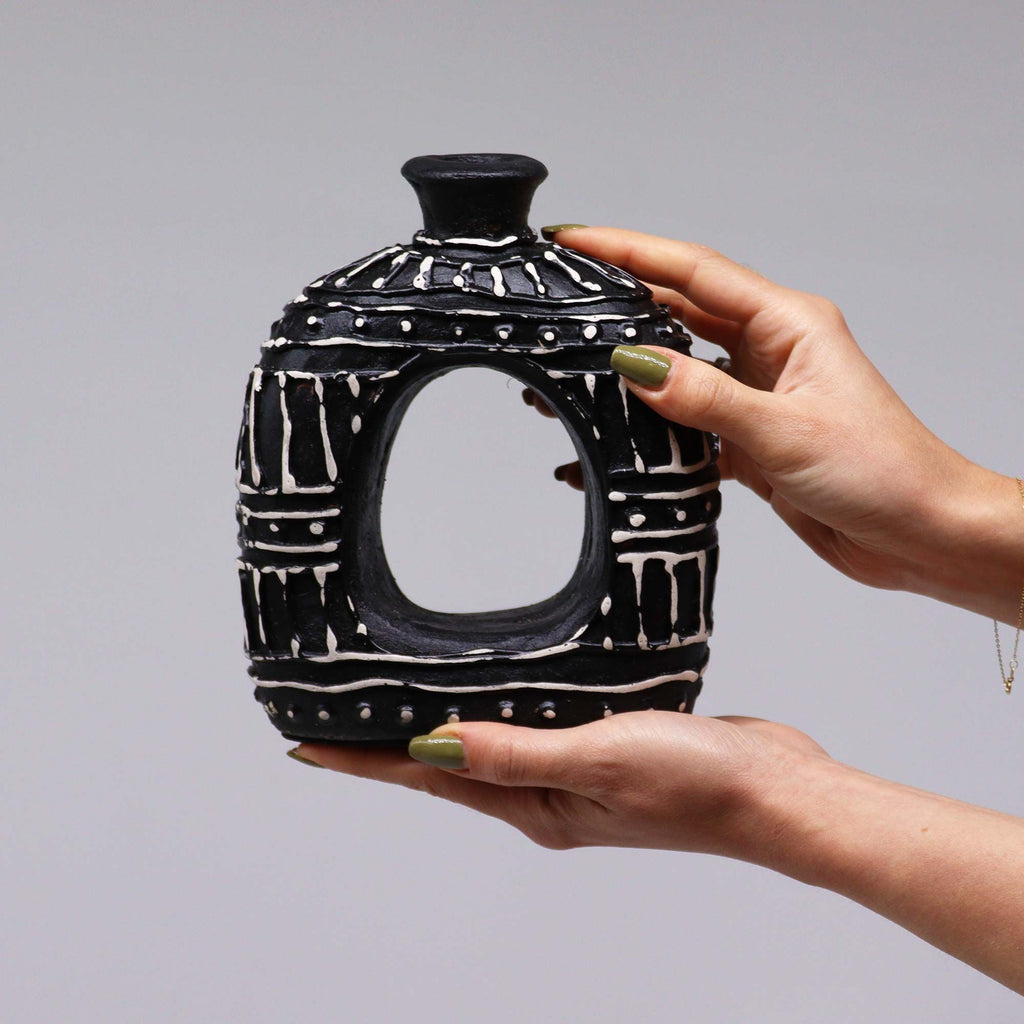 Ovale Donut-Vase – Schokolade 18 cm