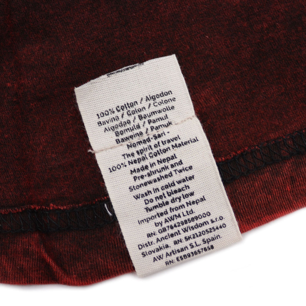 Medium Stone Washed Teashirt - Mandala - Maroon