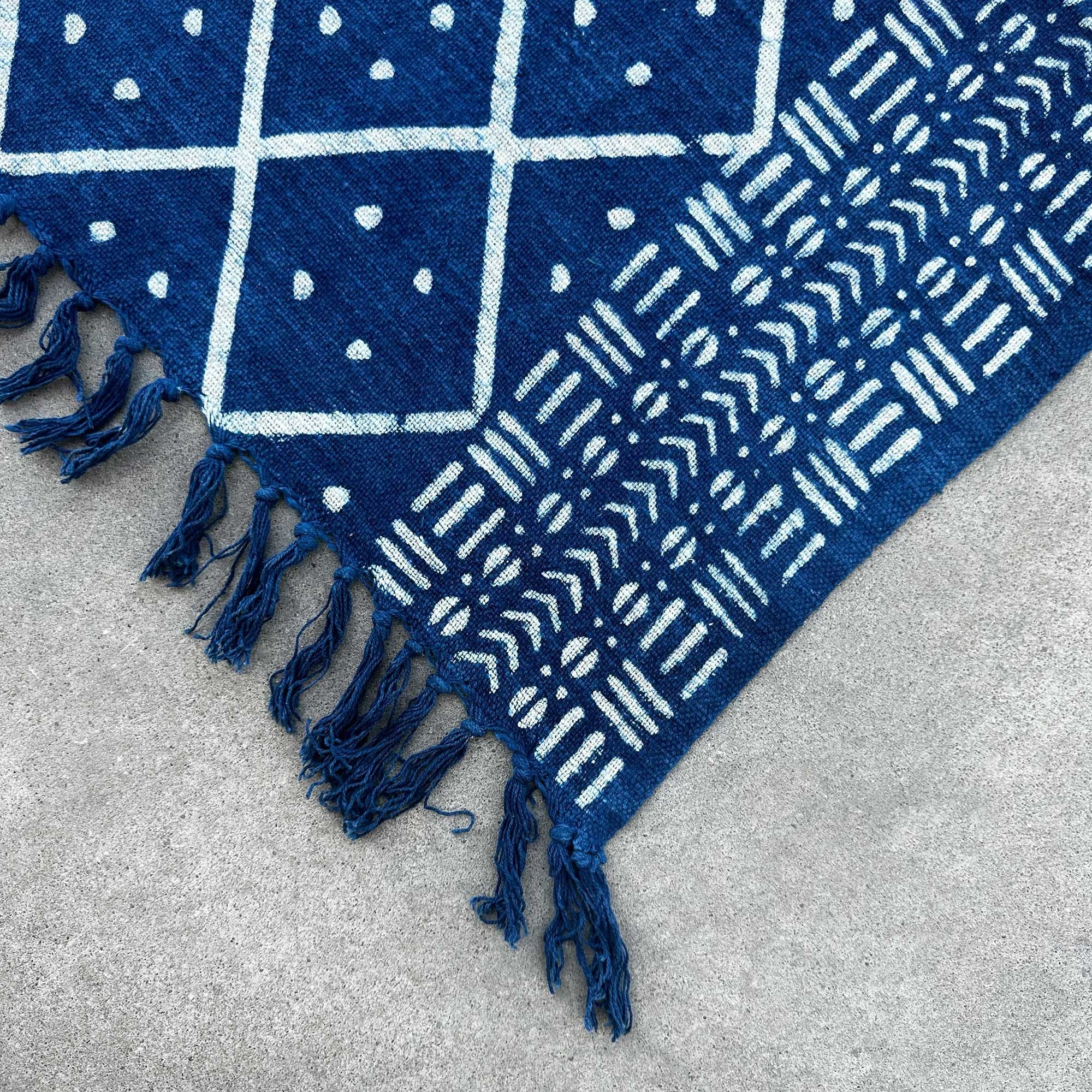 Handgefertigter Indigobezug - 170x120cm - Midnight Heerak