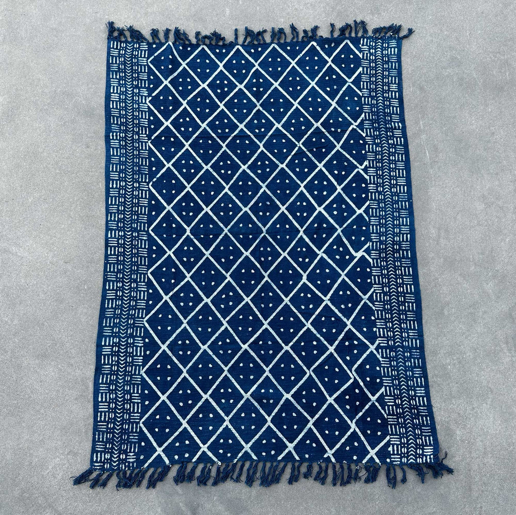 Handgefertigter Indigobezug - 170x120cm - Midnight Heerak