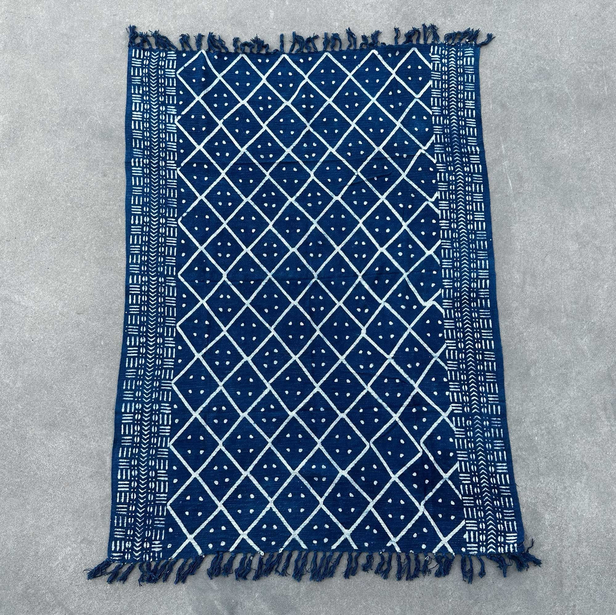 Handgefertigter Indigobezug - 170x120cm - Midnight Heerak